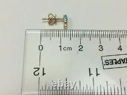 EF Collection 14K Yellow Gold Diamond Trio and Turquoise Studs set of two studs