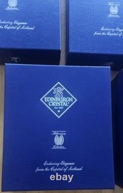Edinburgh Crystal Millennium Set of 10 Glasses. Includes 6 large and 2 Flutes