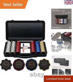 Elegant Black Gold Poker Chip Set 300 PCS with Art Deco Design & Accessories