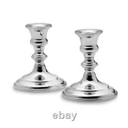 Empire Pewter Set of Two Small 4.5 Tall Candlesticks