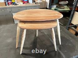 Ercol Collection Pebble Nest of Two Tables in Clear CM Elm & Ash RRP £620