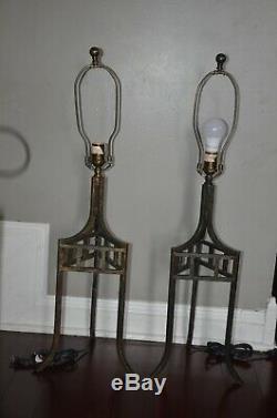 Ethan Allen iron set of two table lamps