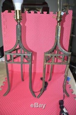 Ethan Allen iron set of two table lamps