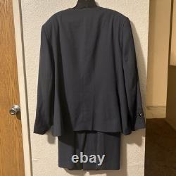 Executive Collection Beaded Jacket & Skirt Set Women's Plus 24W Dark Grey Formal