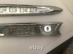 F-350 Set of TWO Vintage 1 Ton Truck Name Emblems With Mounts CIT B 16721