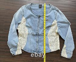 FUBU Denim Outfit Women Jeans Jacket 1X Pants 14 Lace Hip Hop Vintage Y2K