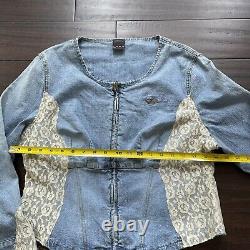 FUBU Denim Outfit Women Jeans Jacket 1X Pants 14 Lace Hip Hop Vintage Y2K