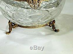 Faberge France Crystal Egg Caviar & Vodka Server Set Bowl, Two Glasses & Decanter