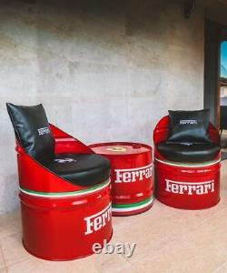 Ferrari set table and two chairs (barrels) PK Werks