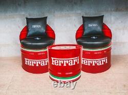 Ferrari set table and two chairs (barrels) PK Werks