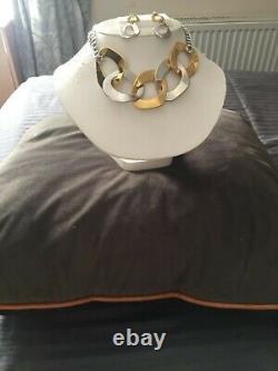 Fifth Avenue Jewellery Collection Two Piece Silver and Gold Colour Chunky Set