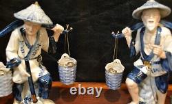 Fishermen Couple-Blue And White-Set Of Two