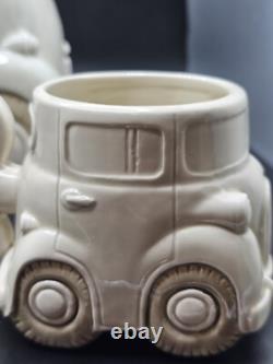 Fitz And Floyd Auto Cookie Jar With Auto Mugs Japan Rare Set 1978