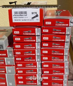 Fleischmann N Set N-Profi 9170+ 9171, 20 x Switches+ many Tracks, new