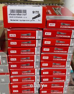 Fleischmann N Set N-Profi 9170+ 9171, 20 x Switches+ many Tracks, new