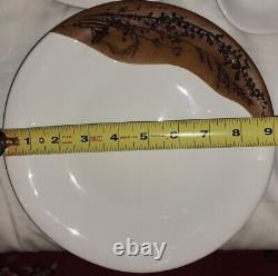 Forest Ceramics Set of Two Salad Plates, Two Dinner Plates, Four Bowls, & Dish