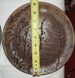 Forest Ceramics Set of Two Salad Plates, Two Dinner Plates, Four Bowls, & Dish