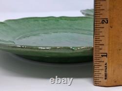 French Biot Art Pottery Plate Lot 2 Green Glaze Country Rustic Artisan France 8