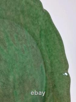 French Biot Art Pottery Plate Lot 2 Green Glaze Country Rustic Artisan France 8