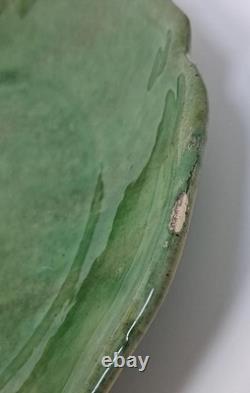 French Biot Art Pottery Plate Lot 2 Green Glaze Country Rustic Artisan France 8