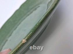French Biot Art Pottery Plate Lot 2 Green Glaze Country Rustic Artisan France 8