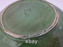 French Biot Art Pottery Plate Lot 2 Green Glaze Country Rustic Artisan France 8
