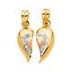 Gold 14k Two Tone Gold Cubic Zirconia Heart Two Piece Pendant Set