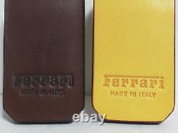 Genuine Ferrari Leather Keychains. Set of Two Ferrari Keyrings. Made in Italy