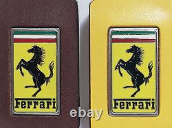 Genuine Ferrari Leather Keychains. Set of Two Ferrari Keyrings. Made in Italy