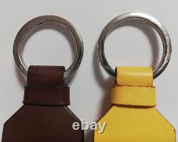 Genuine Ferrari Leather Keychains. Set of Two Ferrari Keyrings. Made in Italy