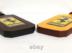 Genuine Ferrari Leather Keychains. Set of Two Ferrari Keyrings. Made in Italy