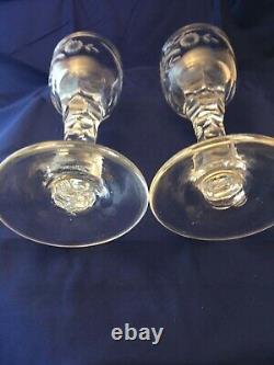 Georgian Facet Cut Stemmed Glass c1760-1780 set of two