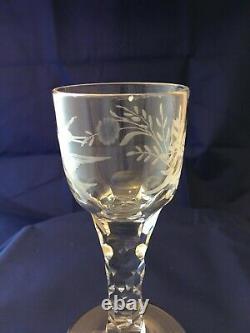 Georgian Facet Cut Stemmed Glass c1760-1780 set of two