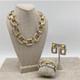 Givenchy Necklace Bracelet Earrings Jewlery Set Gold Silver Link Chunky Vintage