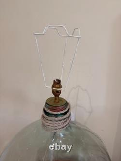 Glass Table Lamp Large Demijohn Style Clear Glass Set of two