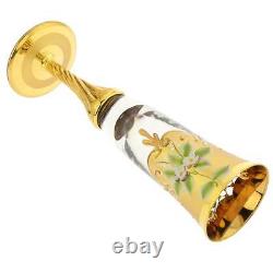 GlassOfVenice Set of Two Murano Glass Champagne Flutes 24K Gold Leaf Transpare