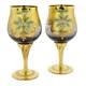 Glassofvenice Set Of Two Murano Glass Wine Glasses 24k Gold Leaf Purple