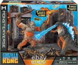 Godzilla vs Kong Movie 6 Inch Collectable Diorama Set with Two Articulated Actio