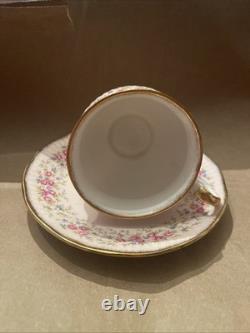Gorgeous Footed Elizabethan Pink With Pink Roses Teacup Snd Saucer