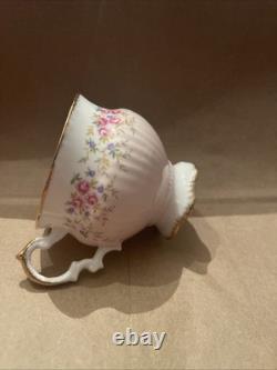 Gorgeous Footed Elizabethan Pink With Pink Roses Teacup Snd Saucer