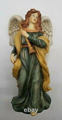 Grandeur Noel Hand Painted Two Piece Porcelain Figurine Angel Set Ships FREE