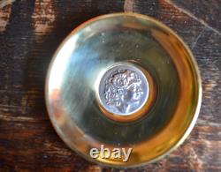 Greek Jewelry Ilias Lalaounis Set Of Two Small Nut Tray Plates Silver & Bronze
