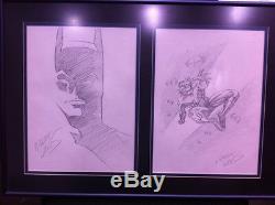 Greg Land Original Batman & Nightwing Comic Art Sketch Set Of Two! Framed