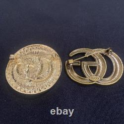 Gucci Brand Designer Brooch Pin Set Of Two