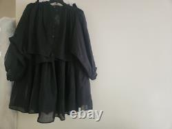 H&M set Studio Collection ramie Balloon Sleeved Blouse S + maxi skirt full Sz 6