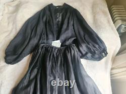 H&M set Studio Collection ramie Balloon Sleeved Blouse S + maxi skirt full Sz 6