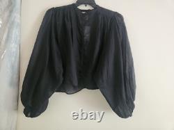 H&M set Studio Collection ramie Balloon Sleeved Blouse S + maxi skirt full Sz 6