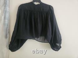 H&M set Studio Collection ramie Balloon Sleeved Blouse S + maxi skirt full Sz 6