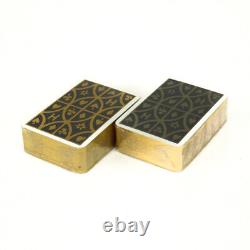 HERMES mini Playing Cards set of two Collectors item Black / White / Bronze RARE