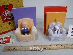Hallmark Peanuts Gallery By The Book Set of Two Bookend Figurines Limited Ed